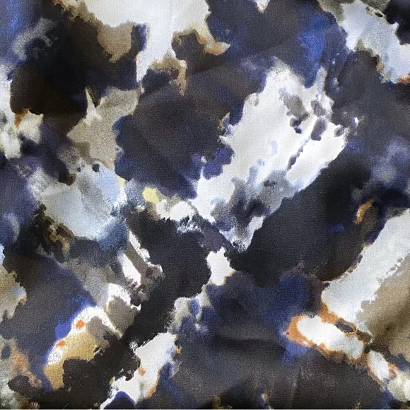 NWT Ann Taylor Navy & Brown Watercolor Print Inspired Dress, Size 12 - Picture 7 of 10